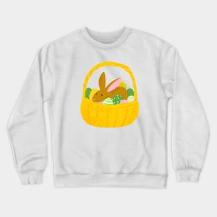 Easter Bunny in a basket of eggs Crewneck Sweatshirt